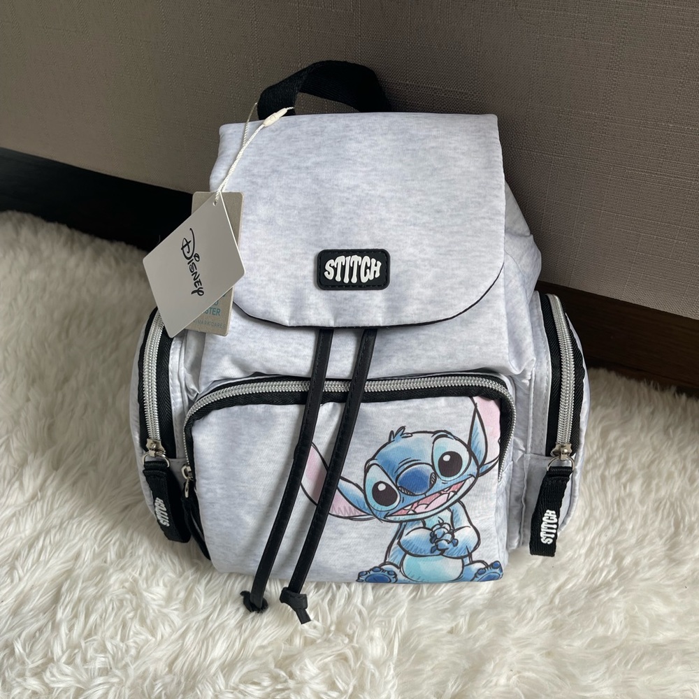 DISNEY Stitch Grey Backpack Multi Pockets NWT Lilo & Stitch Exclusive
